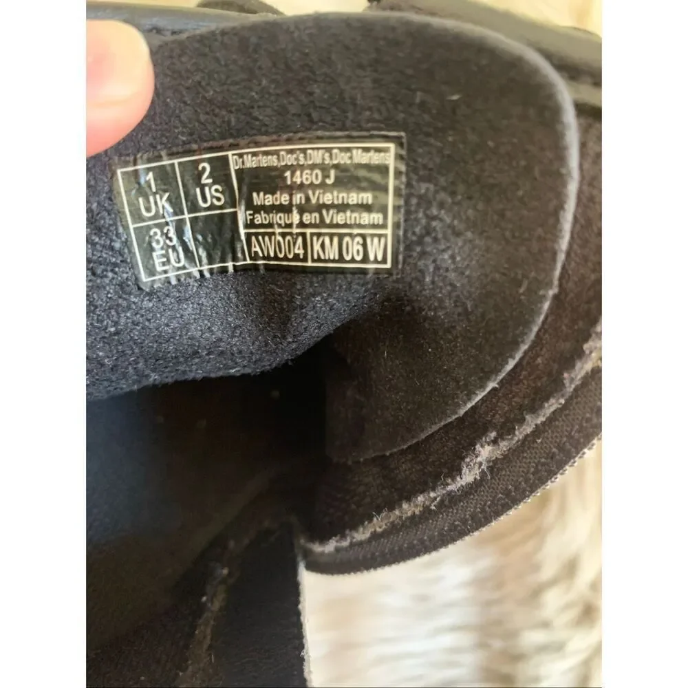 Dr. MARTENS 1460 J BLACK BOOTS Little Girl Size 2